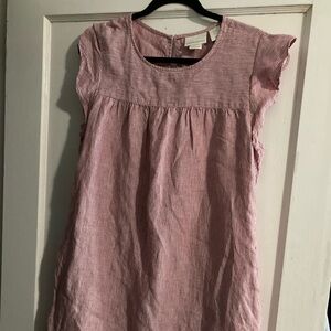 Cynthia Rowley medium linen red  and white linen dress with pockets